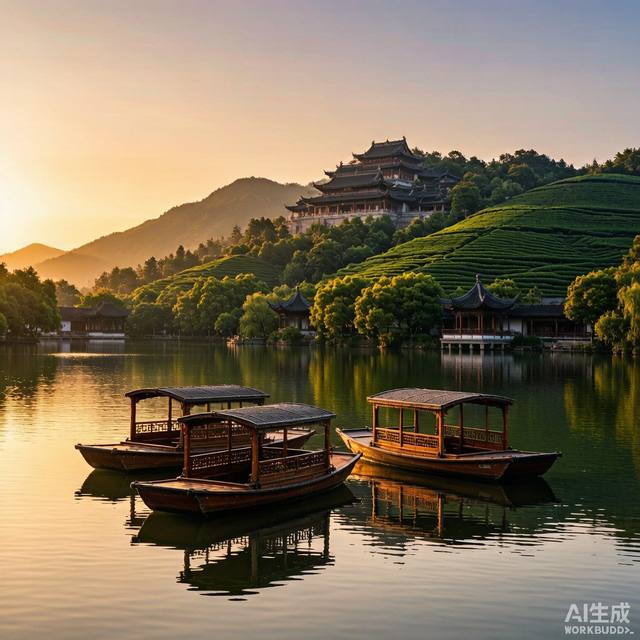 西湖游船 · 灵隐寺 · 龙井茶园