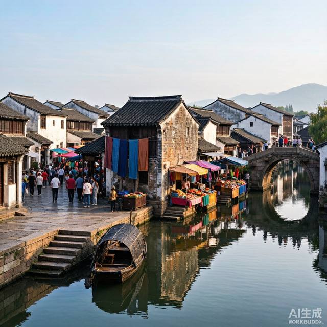 东栅 · 西栅 · 染坊 · 水上集市