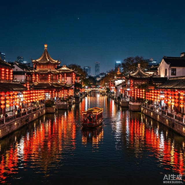 秦淮河夜游 · 夫子庙灯会
