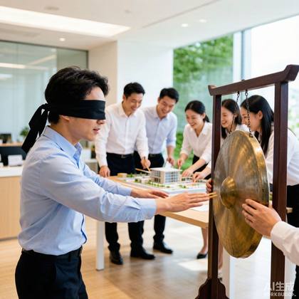 蒙眼敲锣